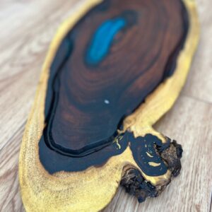 בוצ'ר עץ סיסם עם אפוקסי 
26*75 ס"מ