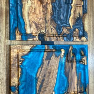 בוצ'ר עץ זית עם אפוקסי